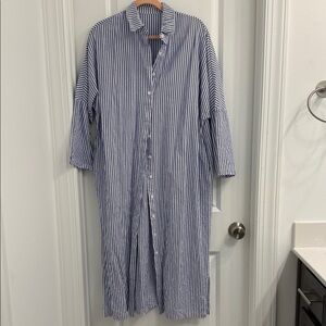 Amazon Striped Maxi Dress in Blue and White